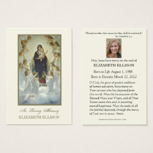 Katholieke Maagd Mary Jesus Funeral Prayer Kaart