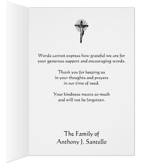 Katholieke Maagd Mary Religieuze begrafenis Dank u (Binnen (Rechts))