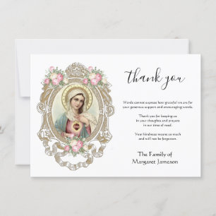 Katholieke Maagd Mary Religieuze deelneming Bedankkaart