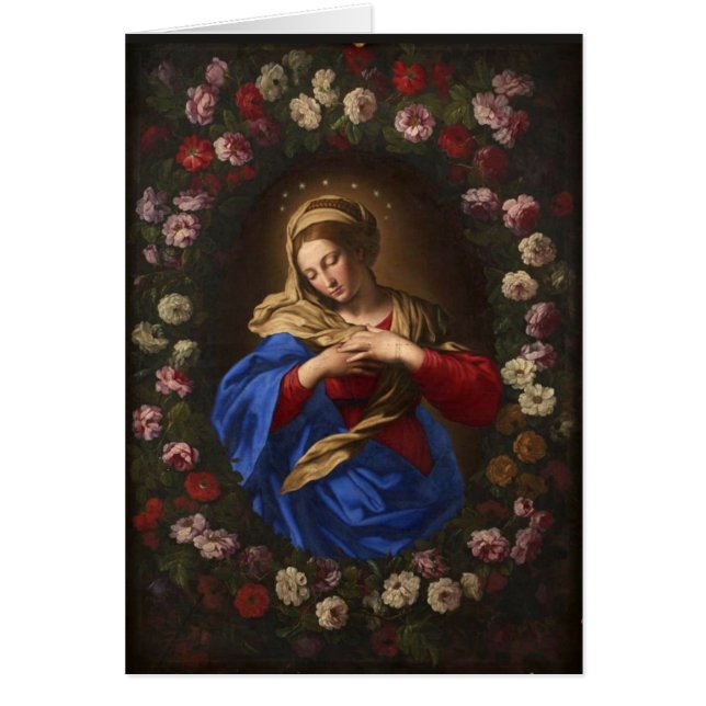 Katholieke Maagd Mary Religieuze Garland Rozen (Voorkant)