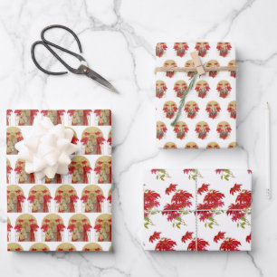 Katholieke Maagd Mary Religieuze Jesus Poinsettia  Inpakpapier Vel