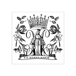 Katholieke Maagd Mary Religieuze Koningin van de H Rubberstempel