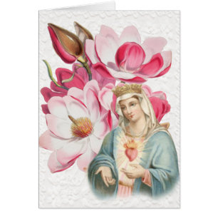 Katholieke Maagd Mary Religieuze Rozen Lace