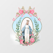 Katholieke Maagd Mary  Religieuze Rozen  Raamsticker (Vel)