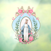 Katholieke Maagd Mary  Religieuze Rozen  Raamsticker (Vel 3)
