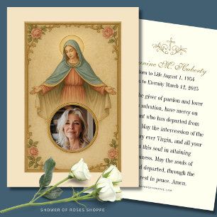Katholieke Maria Begrafenis Gebed Memorial Kaart