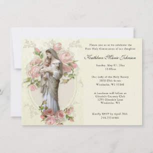 Katholieke Mary Jesus First Commune Uitnodigingen