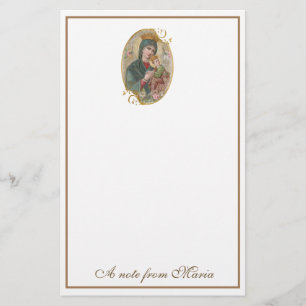 Katholieke Mary Perpetual Help Jesus Elegant Briefpapier