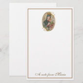 Katholieke Mary Perpetual Help Jesus Elegant Briefpapier (Voorkant / Achterkant)