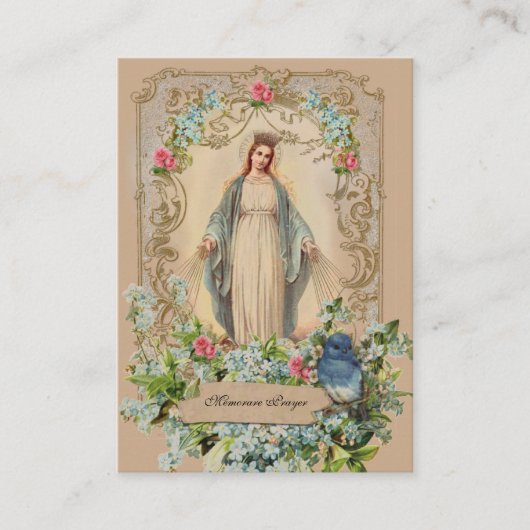 Katholieke Moeder Maria Bloemherinnering Gebed Plaatskaartje (Voorkant)