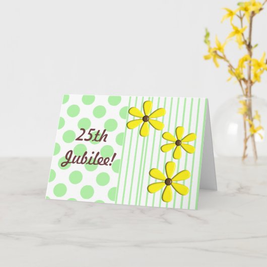 Katholieke non Zilver 25e Jubileum Kaarten & Gesch (Gele Bloem)