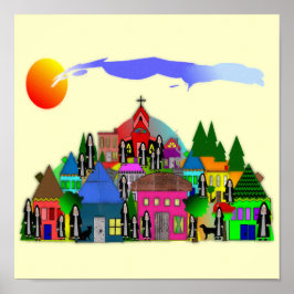 Katholieke Nun Art Gifts: "Nuns of the Village" Poster