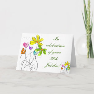 Katholieke Nun Diamond 75e Jubilee Floral Card Kaart