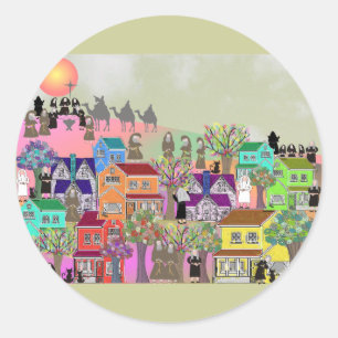 Katholieke Nun- en katholieke Monk-kunstgeschenken Ronde Sticker