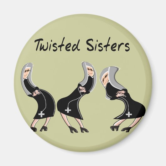 Katholieke Nun Gifts "Twisted Sisters" Design Magneet (Voorkant)