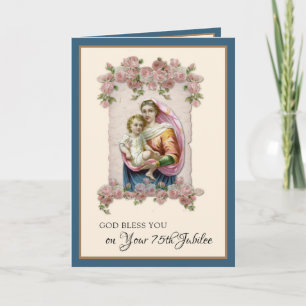 Katholieke Nun Jubilee Jubileum Maagd Mary Rozen Kaart