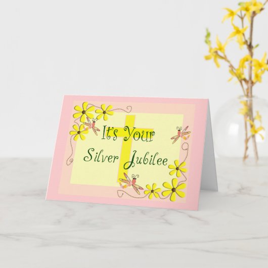 Katholieke Nun Silver Jubilee Kaarten, Mokken, Can Kaart (Gele Bloem)