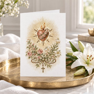 Katholieke Onbevlekte & Droevige Hart van Maria  Kaart