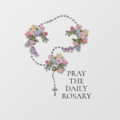 Katholieke Pray de Heilige Rosary Rozen Floral Raamsticker (Vel)