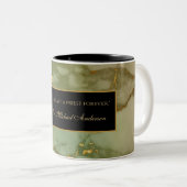 Katholieke Priest Crucifix Marble Scripting Quote Tweekleurige Koffiemok (Voorkant rechts)