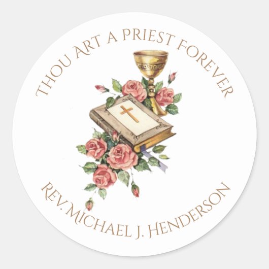 katholieke priest Jubileum Ordination Chalice Ronde Sticker (Voorkant)