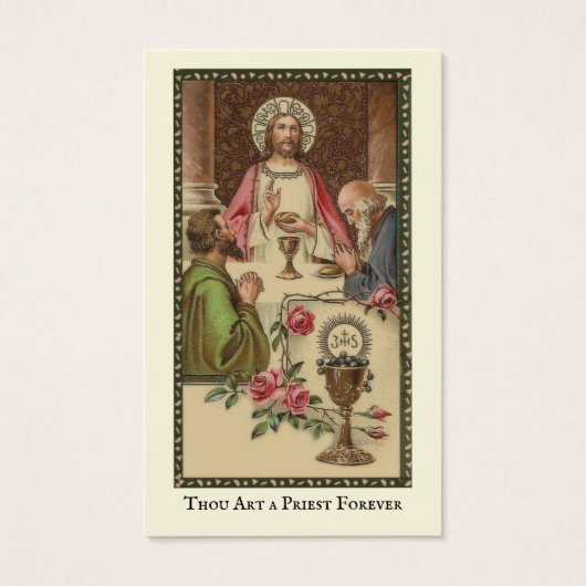 KATHOLIEKE PRIEST ORDINATION JUBILEUM HOLY CARDS VISITEKAARTJE (Voorkant)