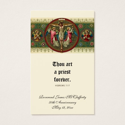 KATHOLIEKE PRIEST ORDINATION JUBILEUM HOLY CARDS VISITEKAARTJE (Voorkant)