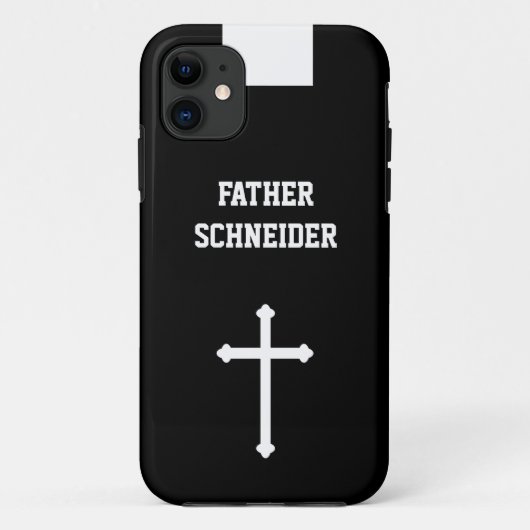 Katholieke priester Black Clergy Collar Religieuze Case-Mate iPhone Case (Achterkant)