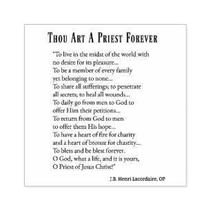 Katholieke priester Forever gedicht Religie Rubberstempel