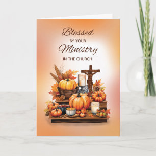 Katholieke priester Thanksgiving met crucifix pomp Kaart