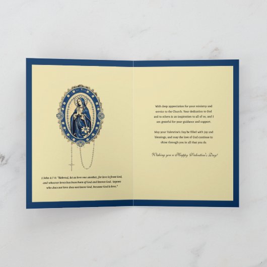 Katholieke priester Valentijnsdag Maagd Maria Feestdagen Kaart (Binnen)