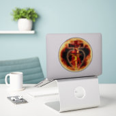 Katholieke Religieuze Jezus Kruisbeeld Heilige Dri Sticker (Laptop op bureau)