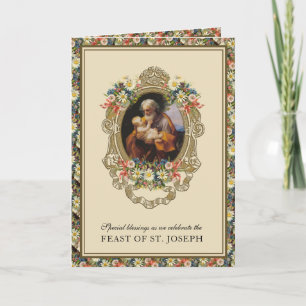 Katholieke religieuze St. Jozef-feestgebedskaart Kaart