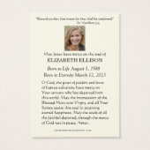 Katholieke reurrectie Funeral Prayer Kaart (Achterkant)