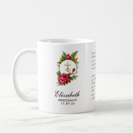Katholieke Rode Roses Crucifix Prayer Bridesmaid Koffiemok