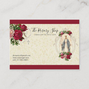 Katholieke Rosary roze Roses Maagd Mary Busine Visitekaartje