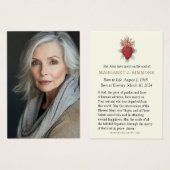 Katholieke rouwkaart met herdenkingsgebed visitekaartje (Voorkant /achterkant)