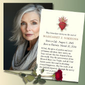 Katholieke rouwkaart met herdenkingsgebed visitekaartje