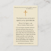 Katholieke Rozen Maagd Mary Lace Visitekaartje (Achterkant)