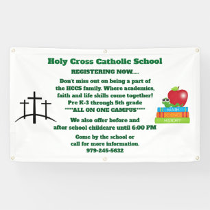 Katholieke School met Crosses Registration Banner