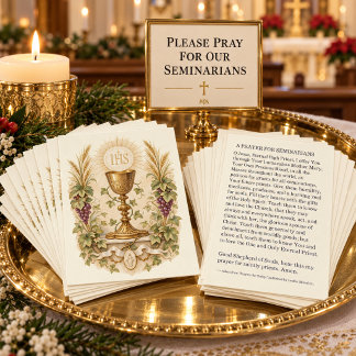 Katholieke seminariegebed met Eucharistie & Kelk Plaatskaartje