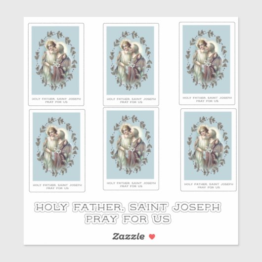 Katholieke St. Jozef met Kind Jezus Religieus Sticker (Vel)