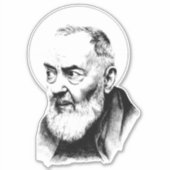 Katholieke St. Padre Pio Capuchin Monk Sticker (Voorkant)