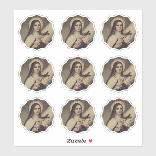 Katholieke St. Therese de Kleine Bloem Vinyl Sticker (Vel)