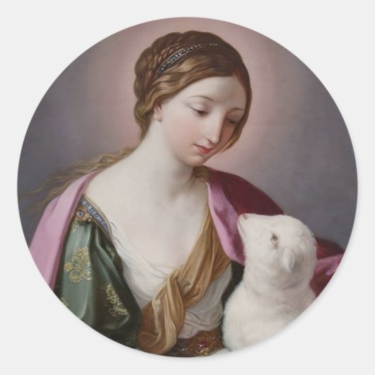 Katholieke sticker van Sint-Agnes  (Voorkant)