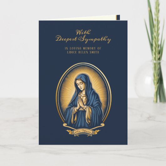 Katholieke Sympathie Maagd Maria Goud Kruisbeeld K Kaart (Voorkant)