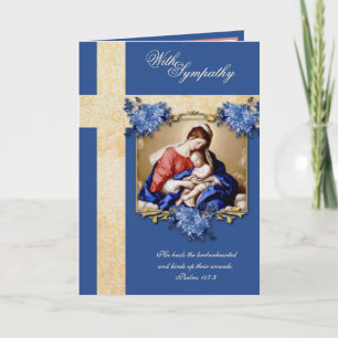 Katholieke sympathie Maagd Mary Jesus Floral Kaart