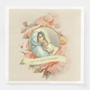 Katholieke Thanksgiving Gezegende Maagd Mary Jezus Servet
