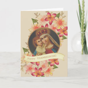 Katholieke Thanksgiving Jesus Blessed Maagd Mary Feestdagen Kaart