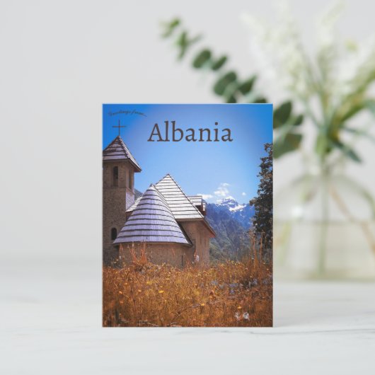 Katholieke Thetische Kerk in het district Shkodër  Briefkaart (Staand voorkant)